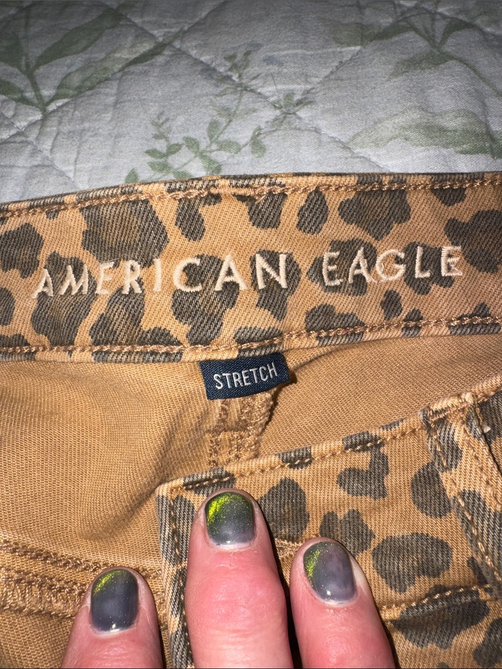 American Eagle Outfitters Leopard Print Stretch Pants - Tan & Black - Picture 2 of 4